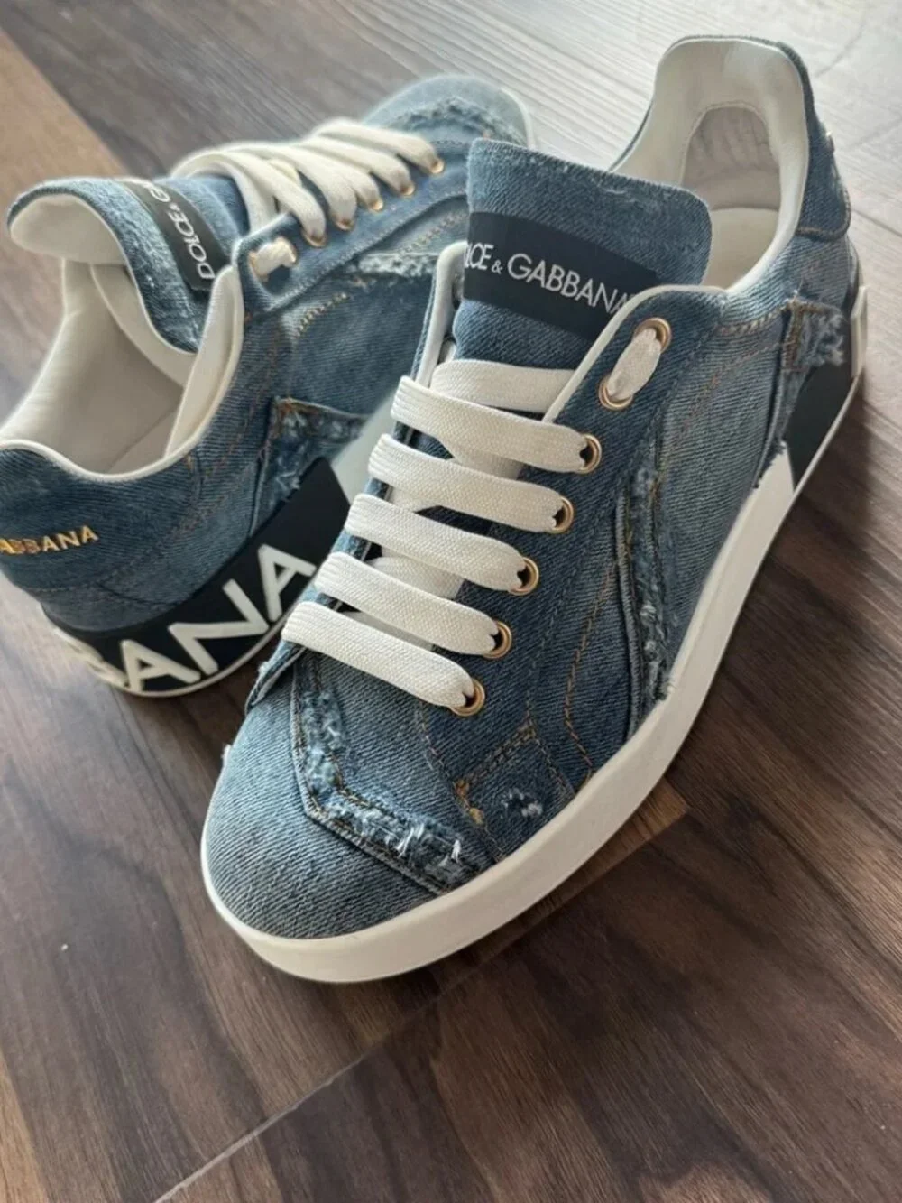 Dolce & Gabbana Blue Denim Sneakers